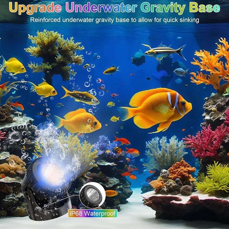 Srygery RGB Underwater Pond Lights, 20 Colors Dimmable Submersible Led Fountain Lights with Timer, IP68 Waterproof with Remote Control for Outdoor Ponds Aquarium Garden Pool (Set of 4) - Image 5